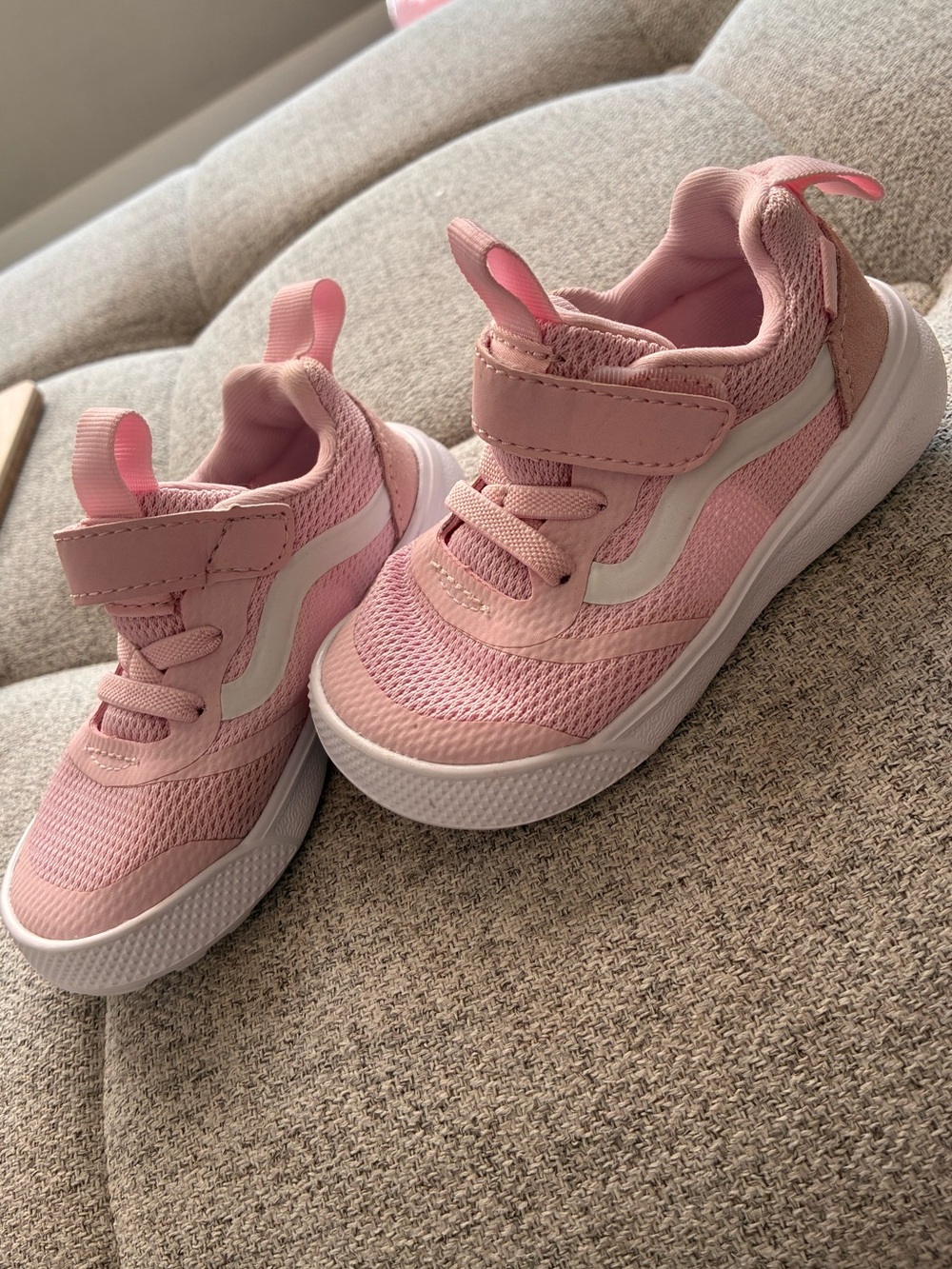 Vans Kids Pink Mesh Velcro & Lace Sneakers